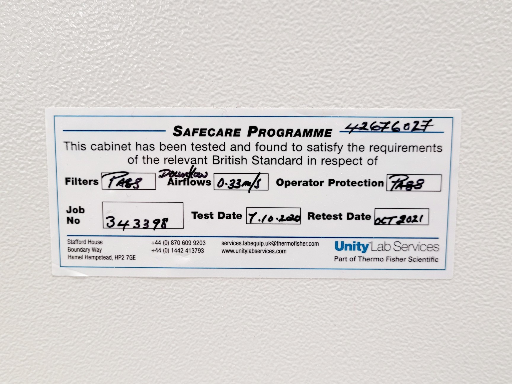 Image of Thermo Scientific MSC Advantage 1.2 Class 2 Microbiological Safety Cabinet Lab