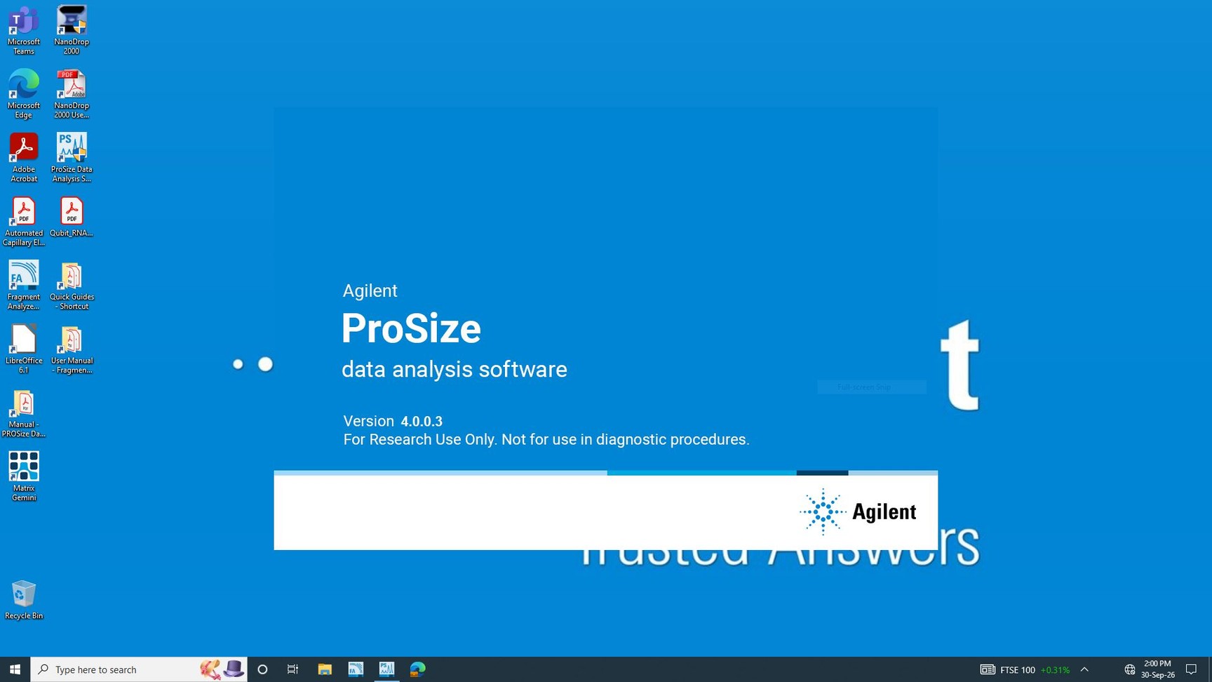 Image of Agilent 5300 Fragment Analyzer (2021) w/ HP Z2 SFF G4 Workstation