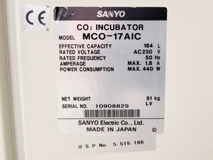 Thumbnail image of Sanyo MCO-17AIC CO2 Incubator Lab