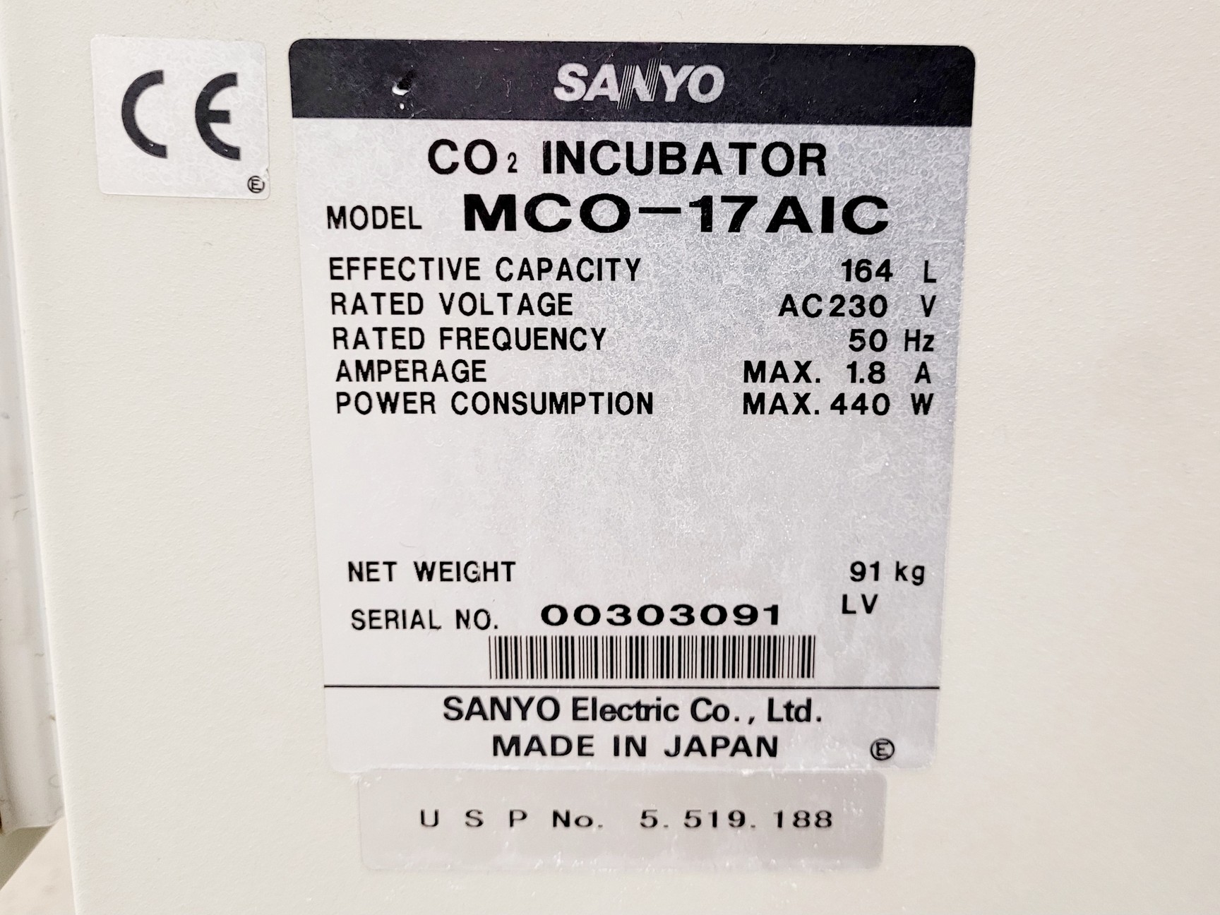 Image of Sanyo MCO-17AIC CO2 Incubator Lab