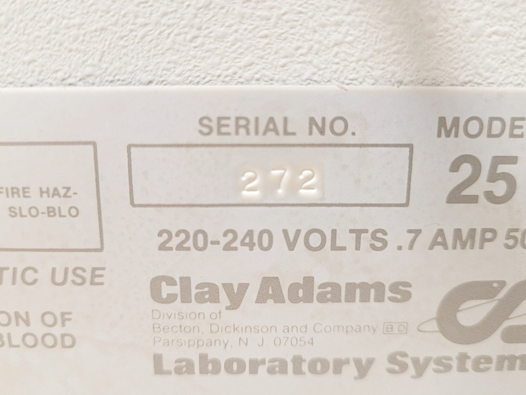 Image of Clay Adams Ultra-Flow 100 Whole Blood Platelet Counter Model 2511
