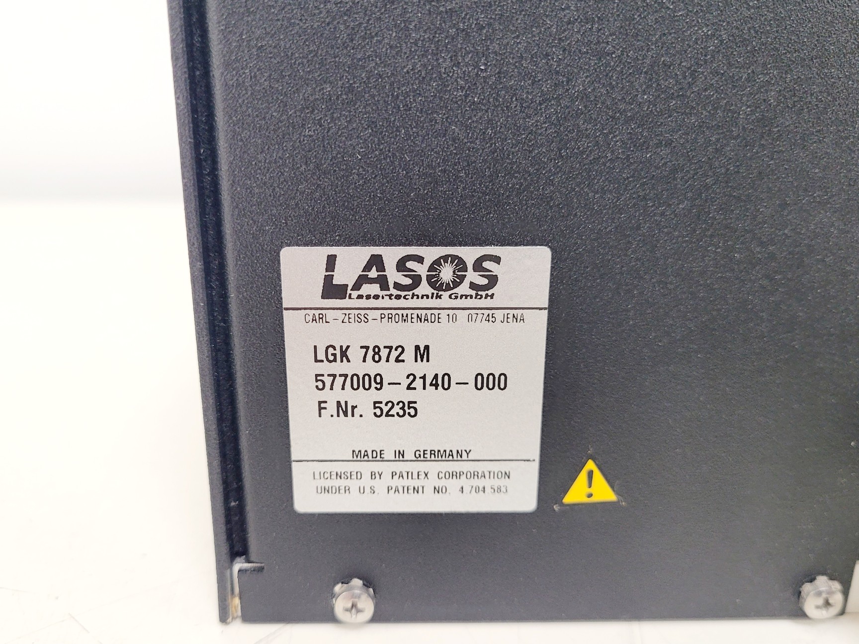 Image of Lasos Series 60 LGK 7872 M w/ LGN 7812 Power Supply Class IIIB