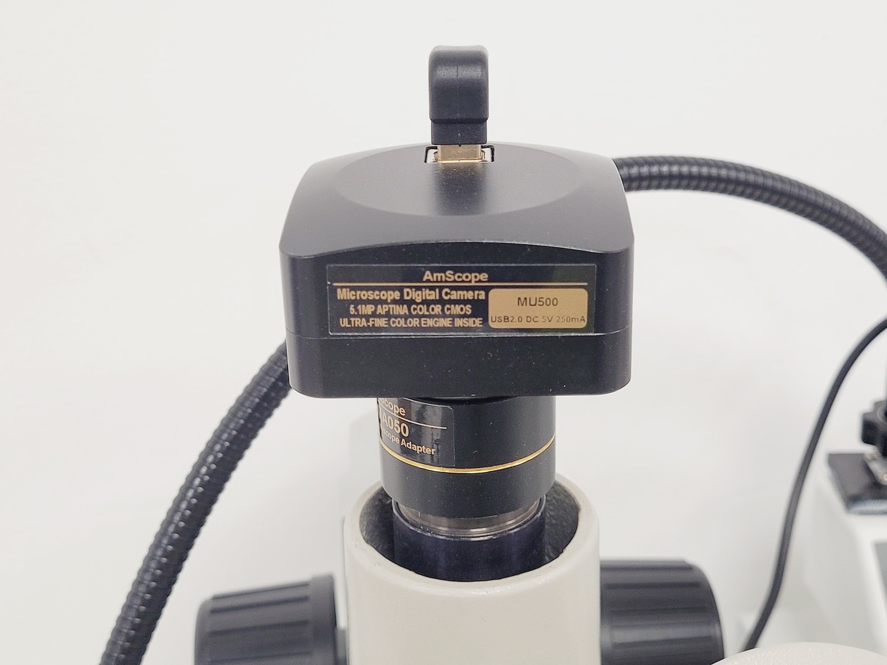 Image of Nikon SMZ-10 Microscope w/ Amscope MU500 5.1 MP Digital Camera & Light Source