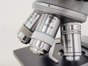 Thumbnail image of Leitz SM-LUX Binocular Microscope w/ 5 x Objectives 25/40/100 Fluotar
