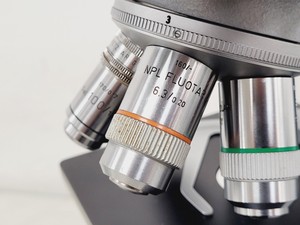 Thumbnail image of Leitz SM-LUX Binocular Microscope w/ 5 x Objectives 25/40/100 Fluotar