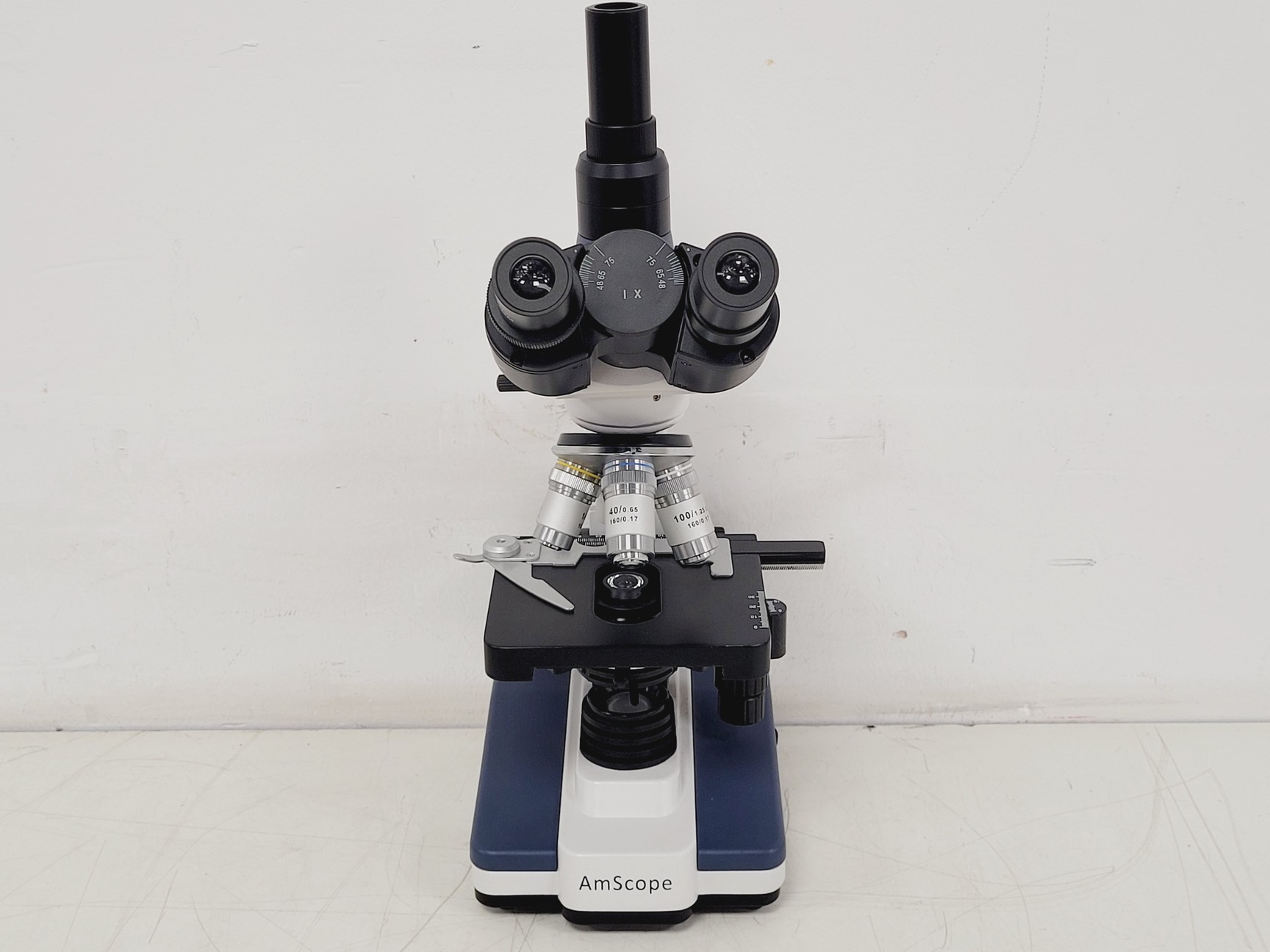 Image of Amscope T120 Series Compound Microscope w/ 4 x Objectives 4/10/40/100 Oil 