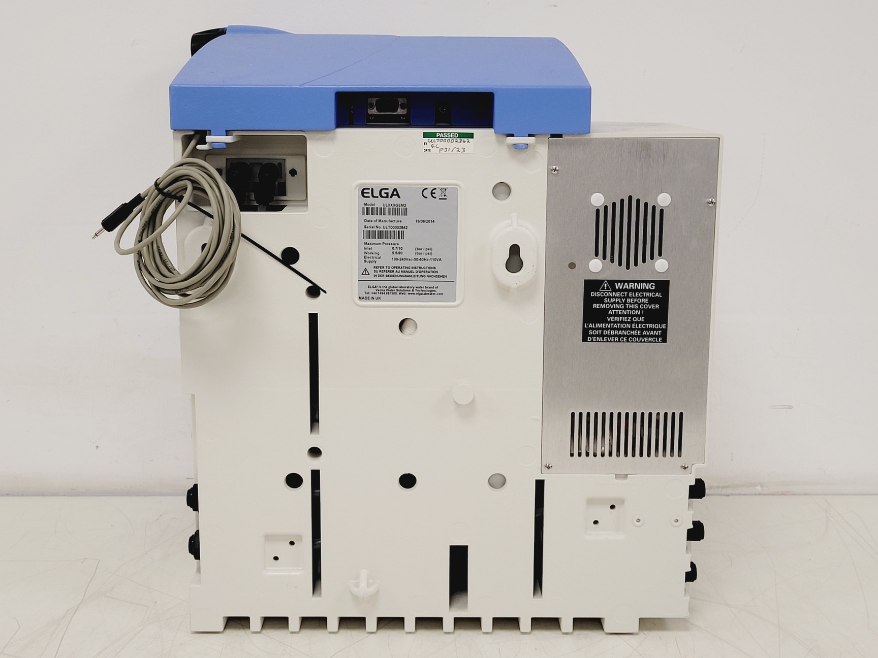 Image of Elga Purelab Ultra Model ULXXXGEM2 Benchtop Water Purifier