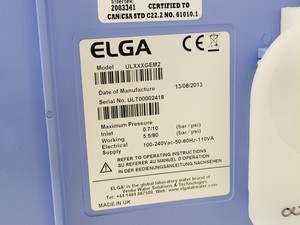 Thumbnail image of Elga Purelab Ultra Model ULXXXGEM2 Benchtop Water Purifier