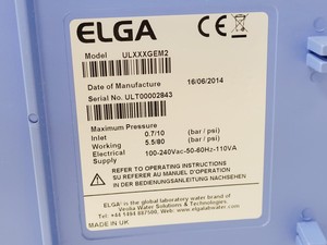 Thumbnail image of Elga Purelab Ultra Model ULXXXGEM2 Benchtop Water Purifier