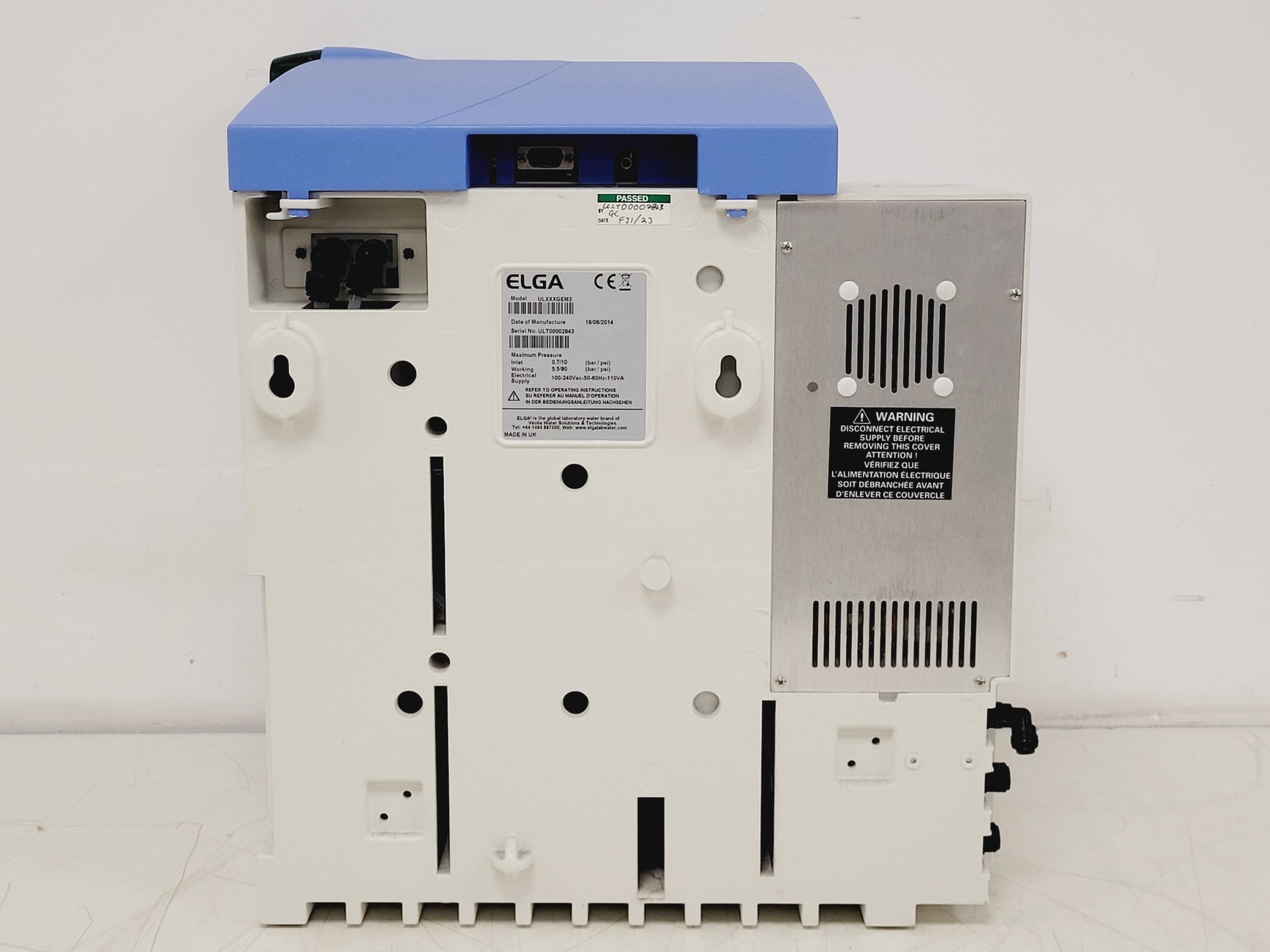 Image of Elga Purelab Ultra Model ULXXXGEM2 Benchtop Water Purifier