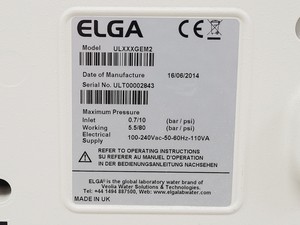 Thumbnail image of Elga Purelab Ultra Model ULXXXGEM2 Benchtop Water Purifier