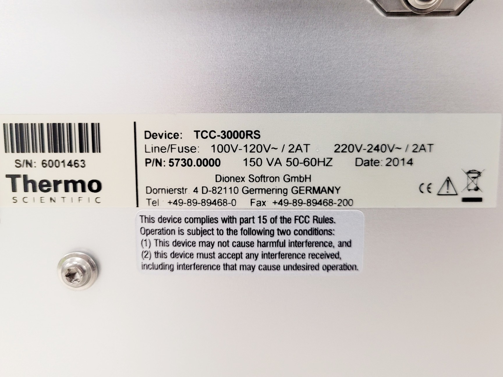 Image of Thermo Scientific TSQ Endura LC-MS System LPG-3400RS SR-3000 WPS-3000TRS