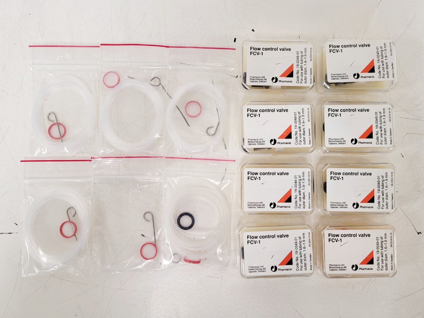 Image of Job lot of Pharmacia Accessories (8x AC16 Adaptor, 8x RC16 Reservoir, 8x FCV-1)