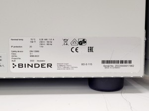 Thumbnail image of Binder BD-S 115 Benchtop Laboratory Incubator 2022 