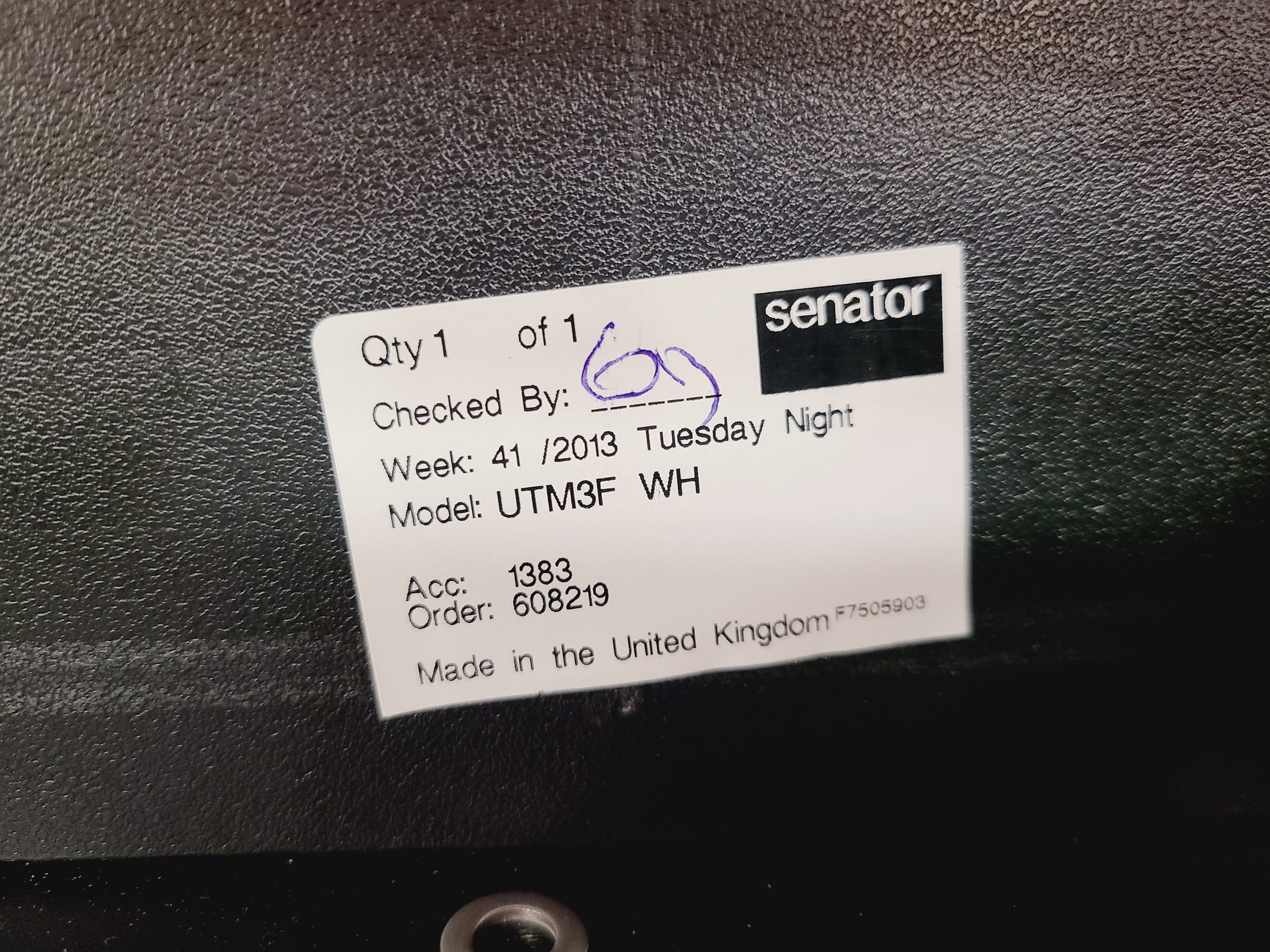 Image of Senator White 3-Drawer Under Bench Filing Cabinet Model UTM3F WH